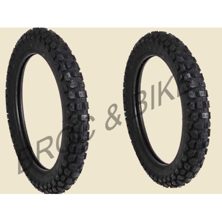 Lot de 2 pneus DURO TRAIL HF333 K550 4.10-18 et 2.75-21 IDEAL 125 DTMX